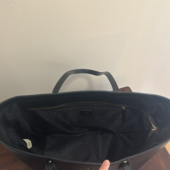 Kate Spade New York Zippered Tote Bag Leather Handbag Purse in Pebbled Black - Picture 2 of 10